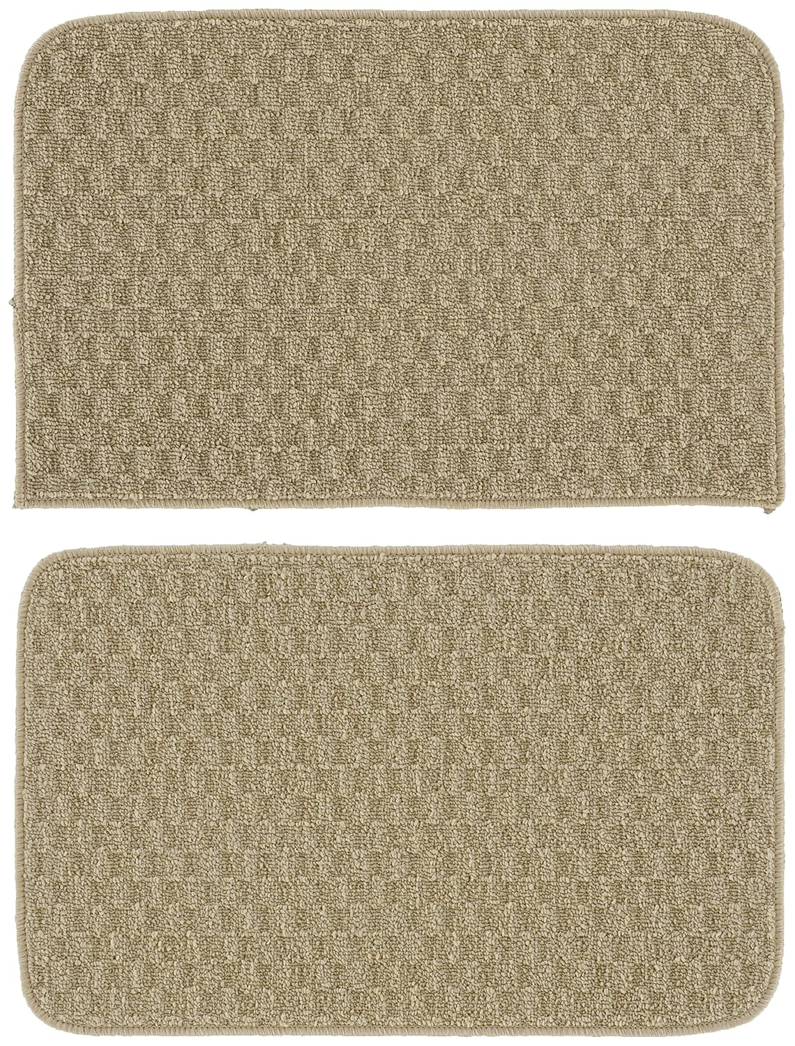 Garland Rug Town Square Tan Kitchen Rug Set, 2 Piece Sliced Set (18"x28" Sliced, and 18"x28")