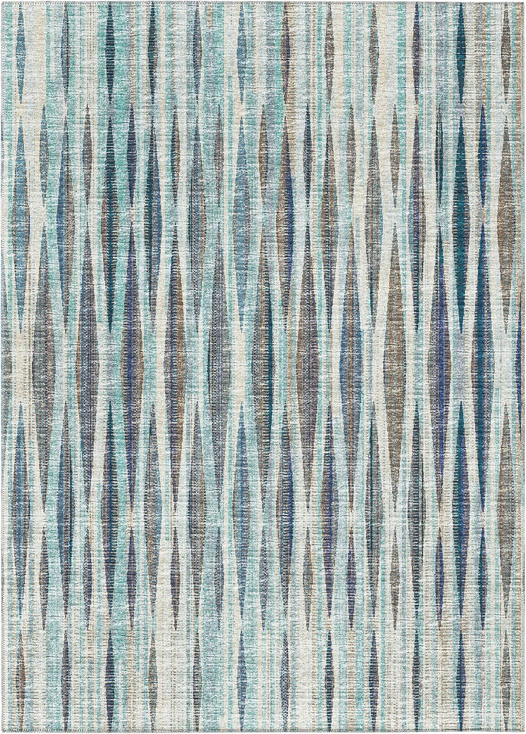 Addison Rugs Indoor/Outdoor Waverly Modern Stripes Washable Rug 8' x 10' - Ocean