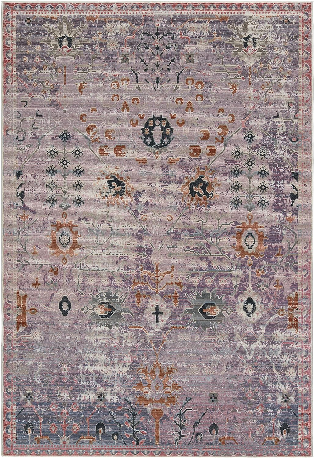 Jaipur Living Indoor Outdoor 2x4 Area Rug, Vintage, Purple/Gold