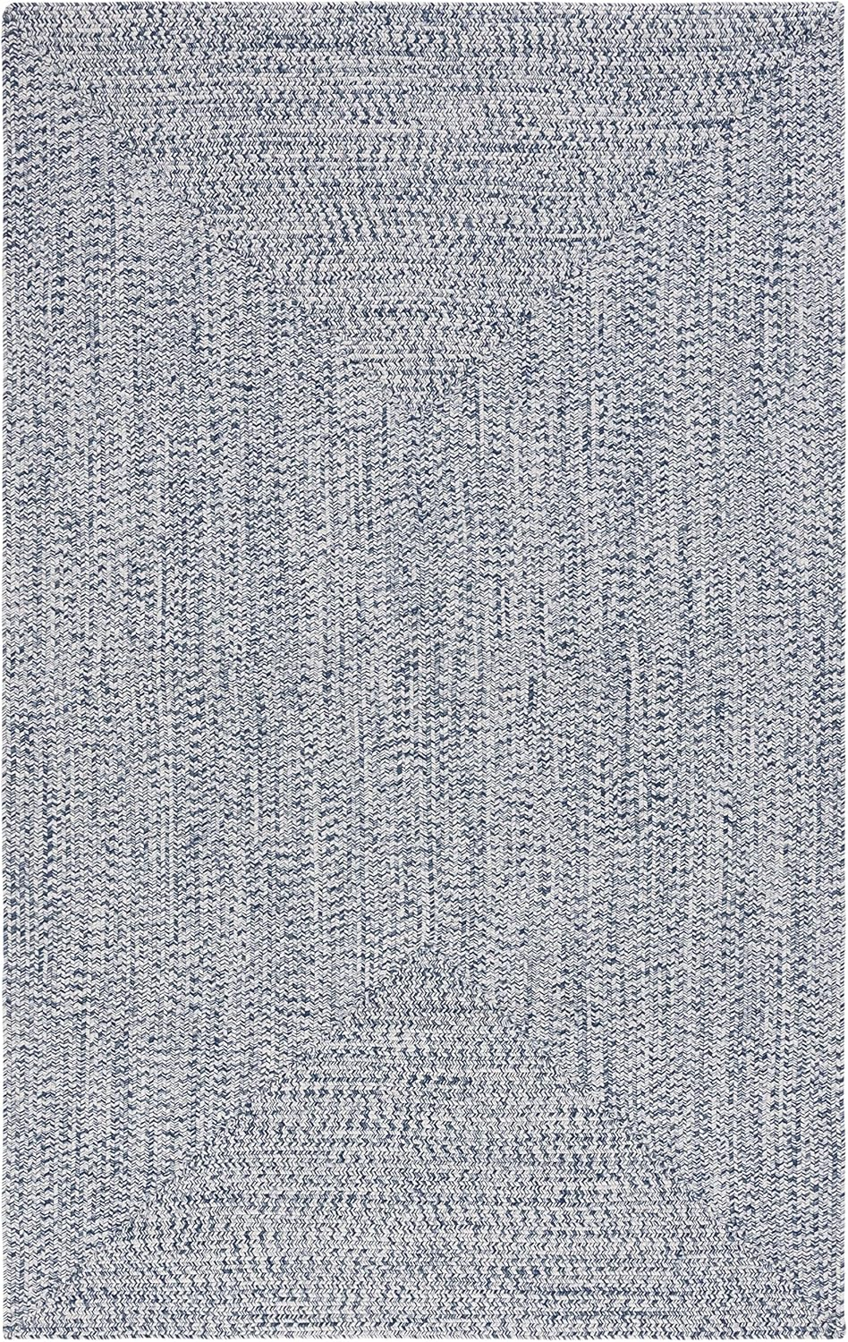 SAFAVIEH Braided Gino Distressed Machine Washable Reversible Area Rug, Dark Blue/Ivory, 3' x 5'