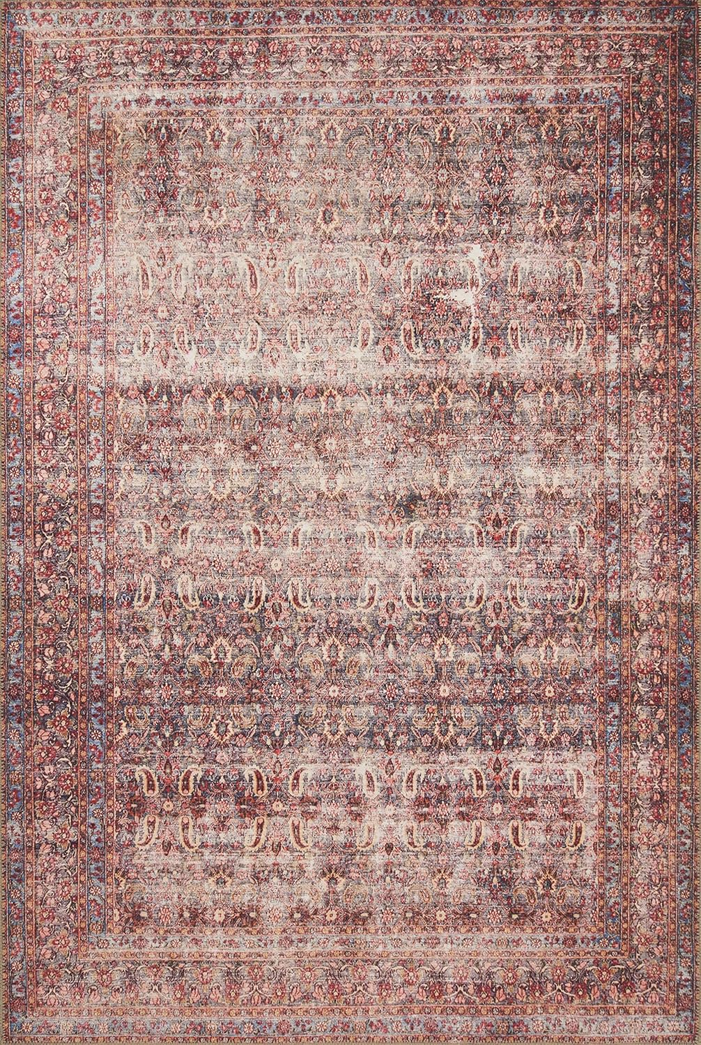 Loloi II Loren Collection LQ-05 Eggplant / Crimson Oriental Area Rug 5'-0" x 7'-6"