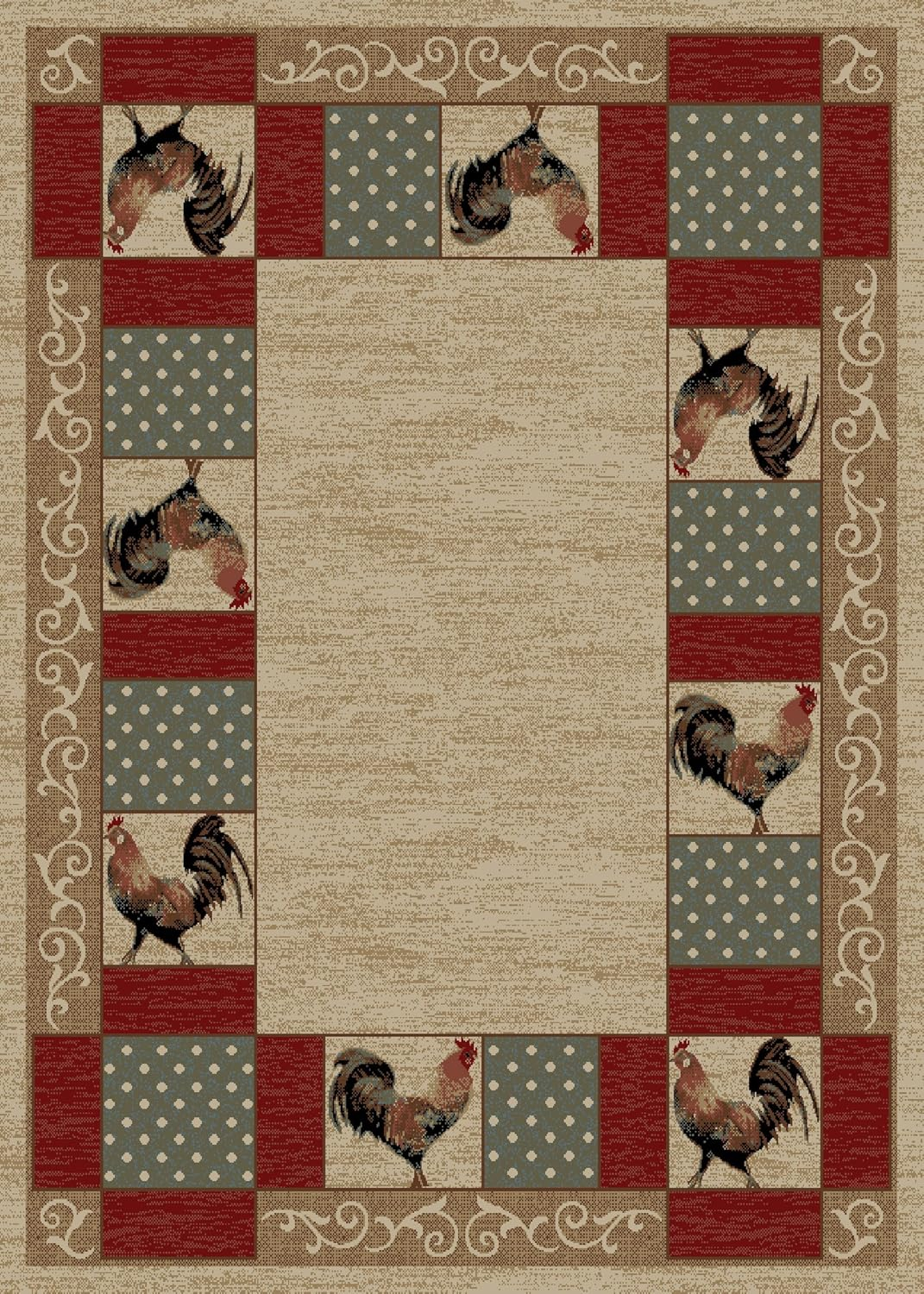 American Destination Ivory Barnyard Country Multi-Color 2 ft. x 4 ft. Area Rug