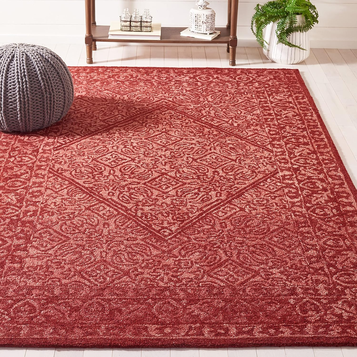 SAFAVIEH Dip Dye Felicia Floral Area Rug, Red, 3' x 5'