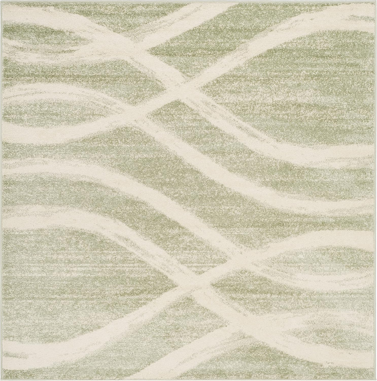 SAFAVIEH Adirondack Isidor Geometric Area Rug, Sage/Cream, 10' x 10' Square