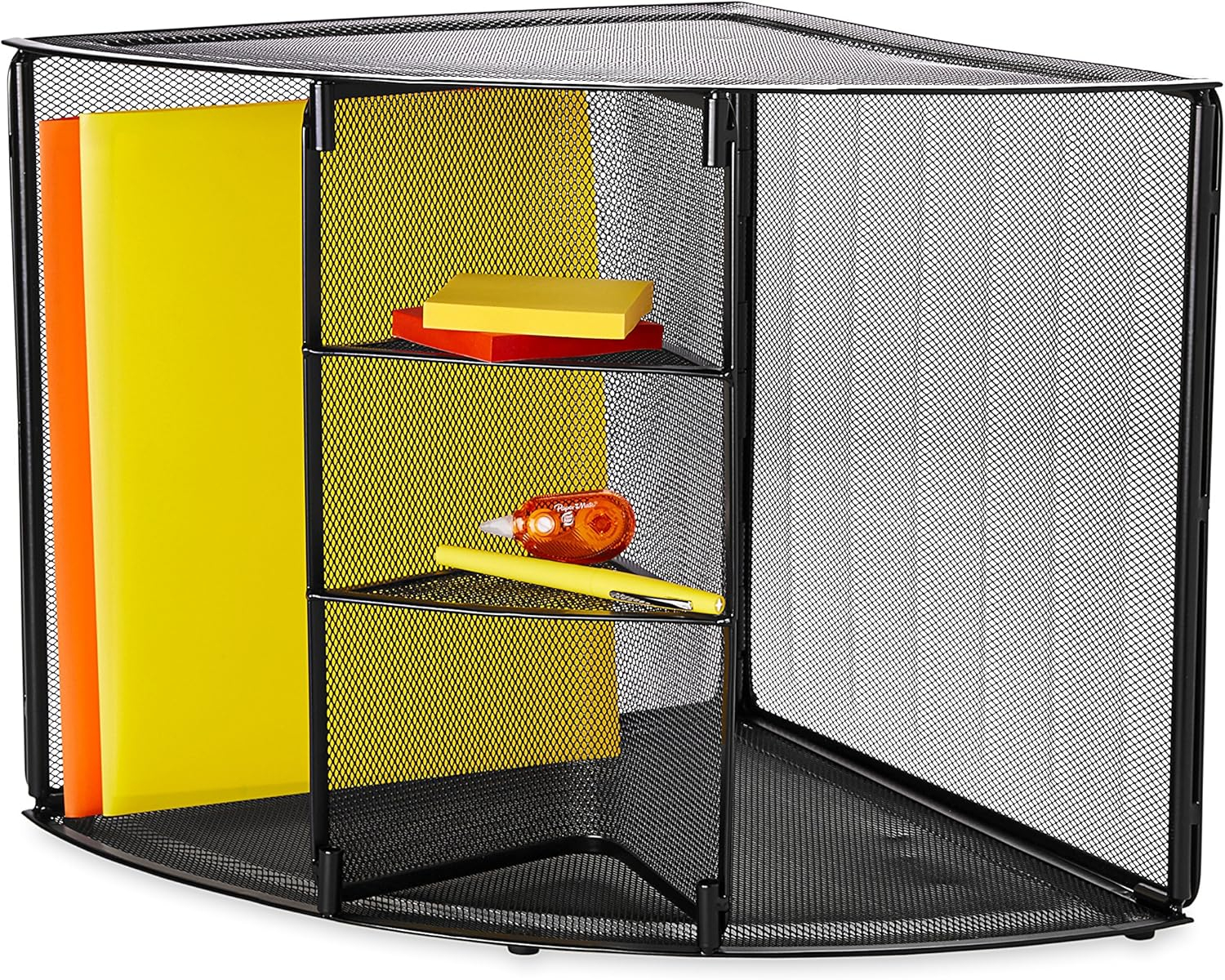 Rolodex Mesh Collection Corner Desktop Shelf Black (62630)