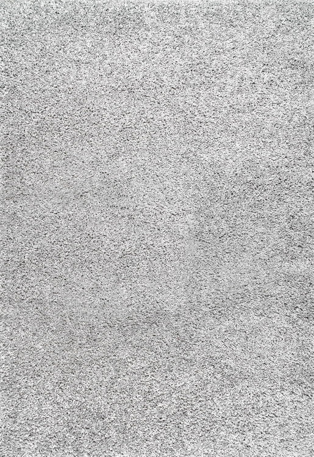 Luxurious Silver Shag Rectangular Area Rug - Synthetic, Easy Care
