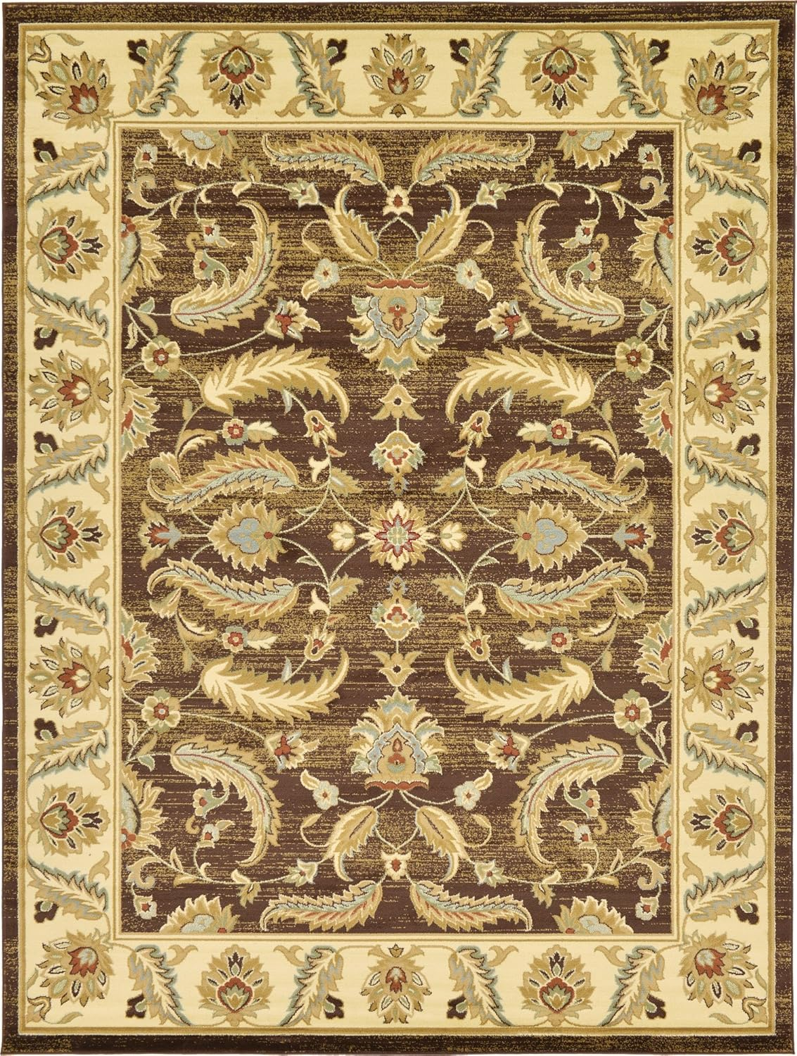 Unique Loom Voyage Collection Traditional Oriental Classic Intricate Floral Design Area Rug (2' 2 x 3' 0 Rectangular, Brown/Gold)