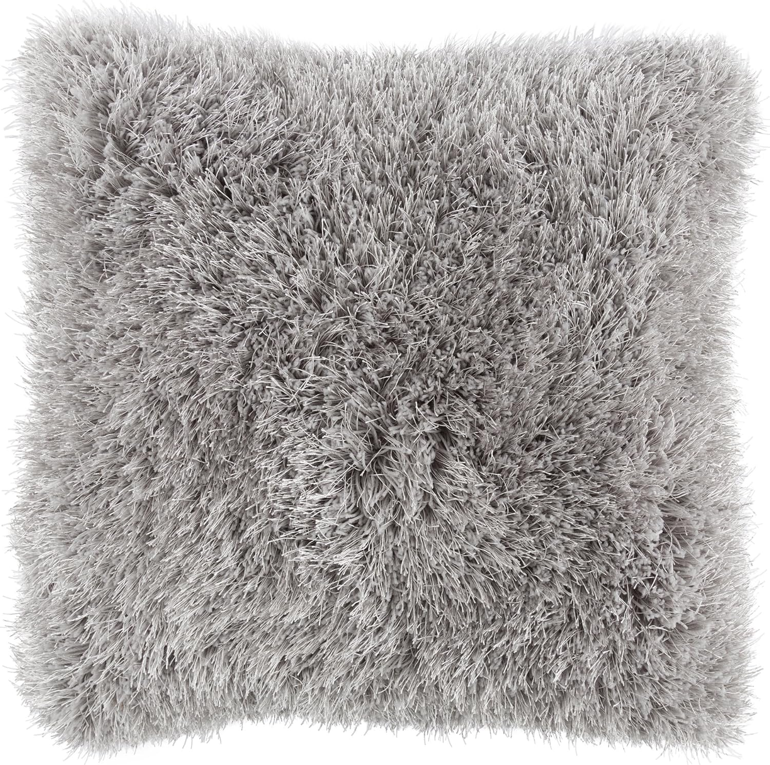 Lavish Home Oversized Floor or Throw Pillow Square Luxury Plush– Shag Faux Fur Glam Decor Cushion for Bedroom Living Room or Dorm, 1 Count (Pack of 1),Beige
