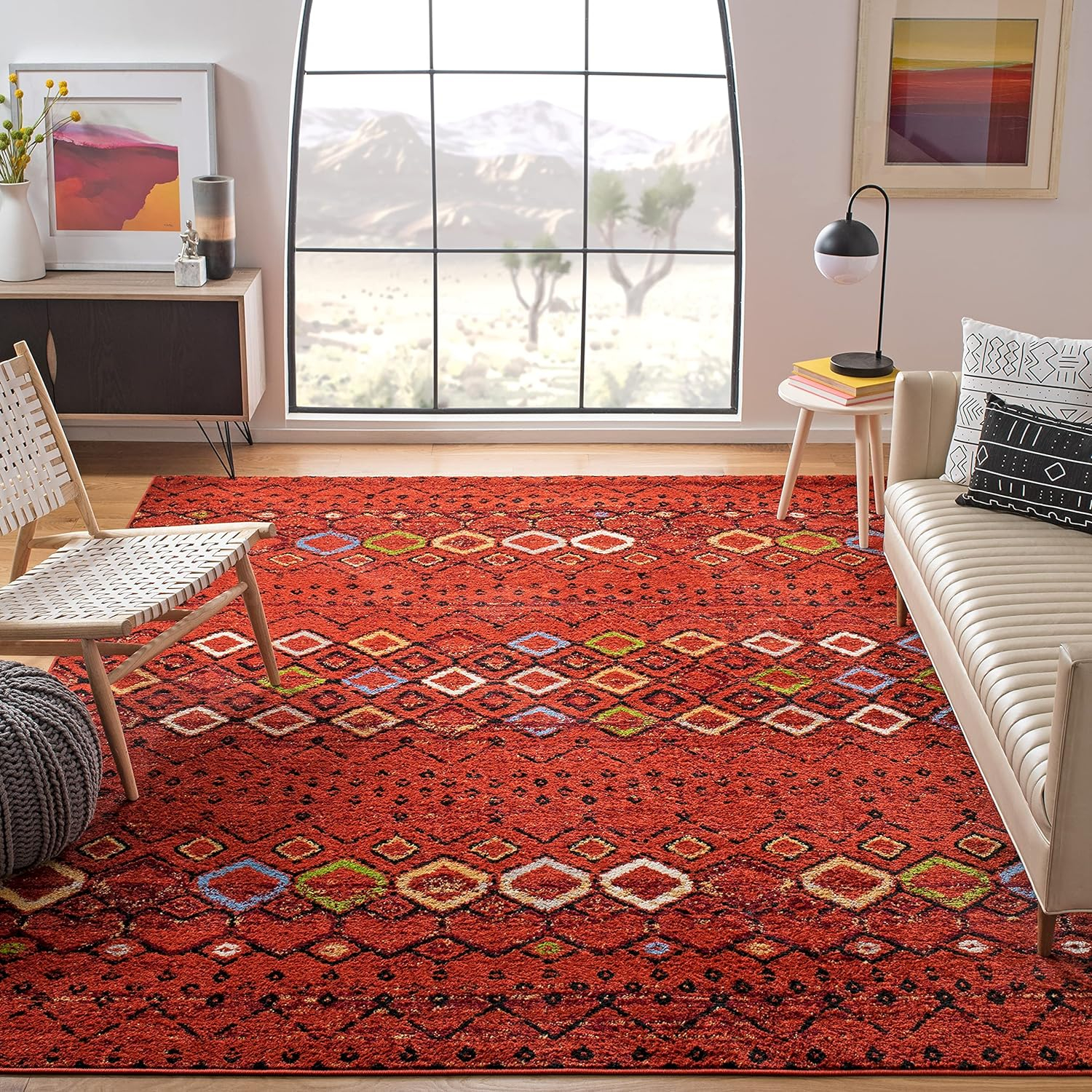 Safavieh Amsterdam Gladwin Geometric Area Rug, Terracotta/Multi, 11' x 15'