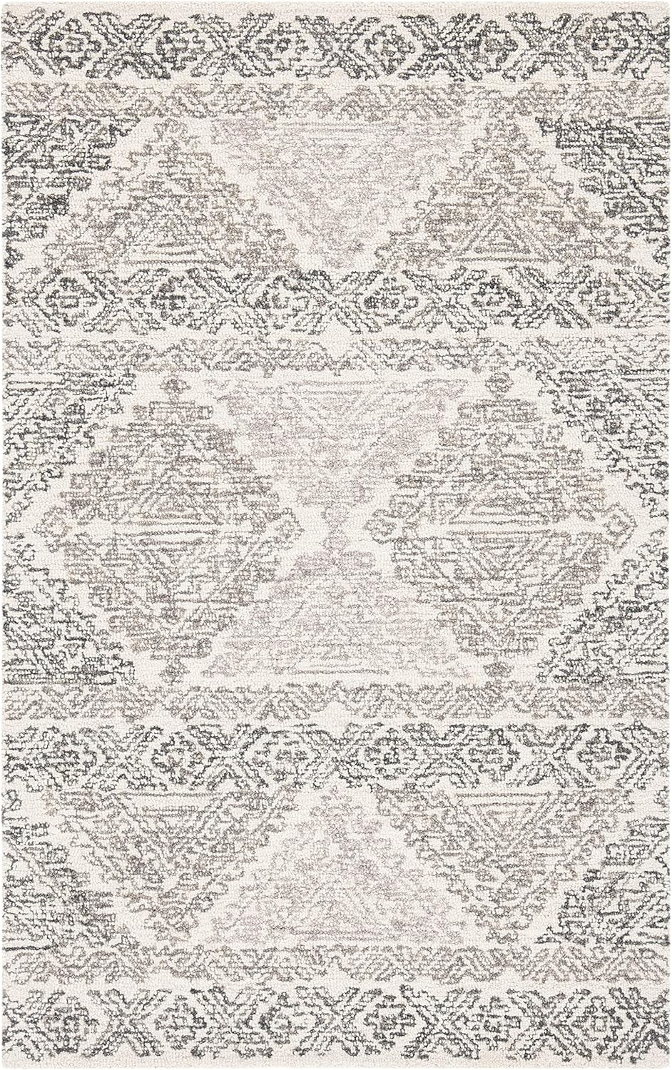 SAFAVIEH Micro-Loop Collection Accent Rug - 2'6" x 4', Ivory & Light Brown, Handmade Moroccan Boho Wool, Ideal for High Traffic Areas in Entryway, Living Room, Bedroom (MLP206B)