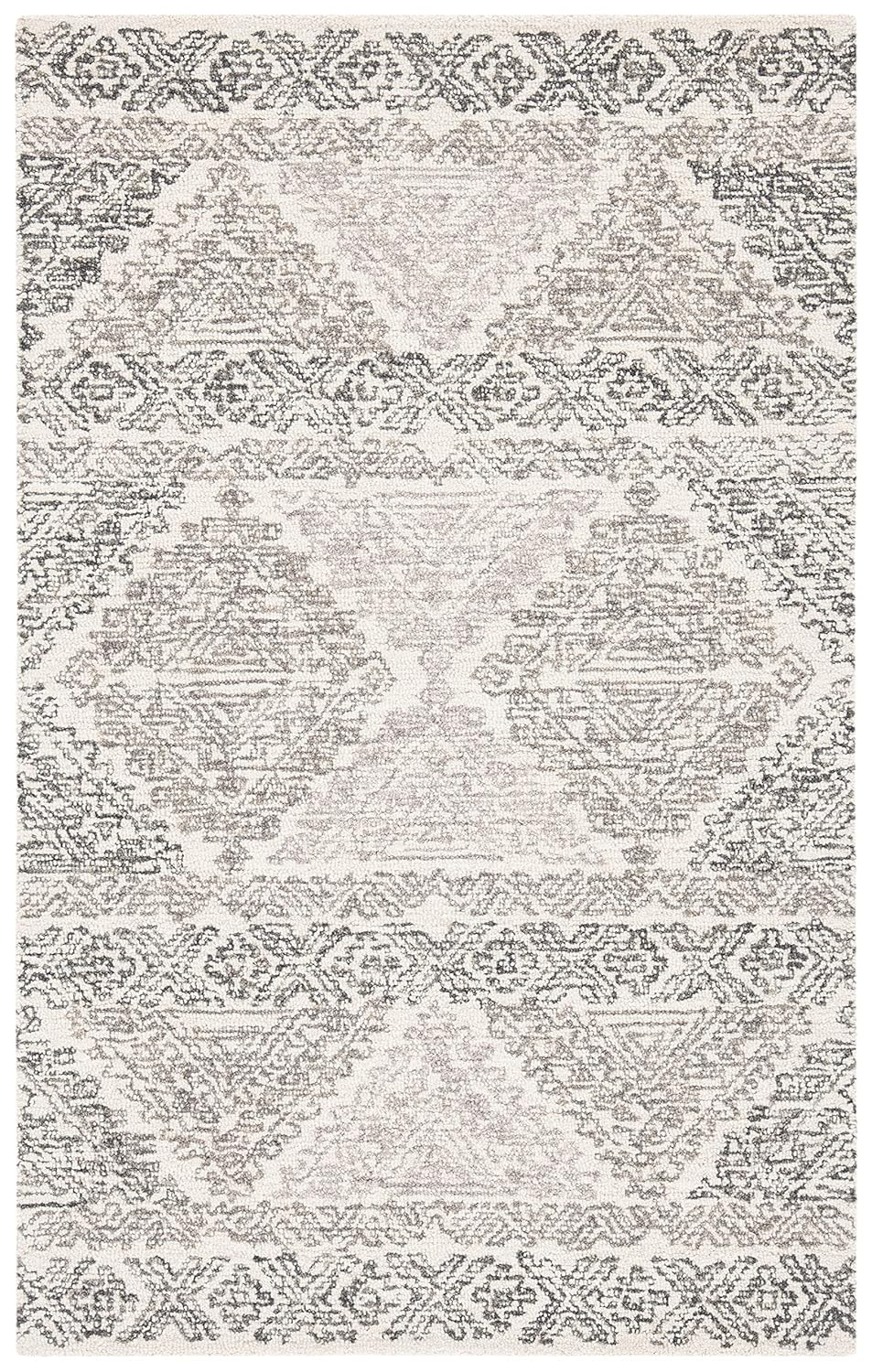 SAFAVIEH Micro-Loop Collection Accent Rug - 2'6" x 4', Ivory & Light Brown, Handmade Moroccan Boho Wool, Ideal for High Traffic Areas in Entryway, Living Room, Bedroom (MLP206B)