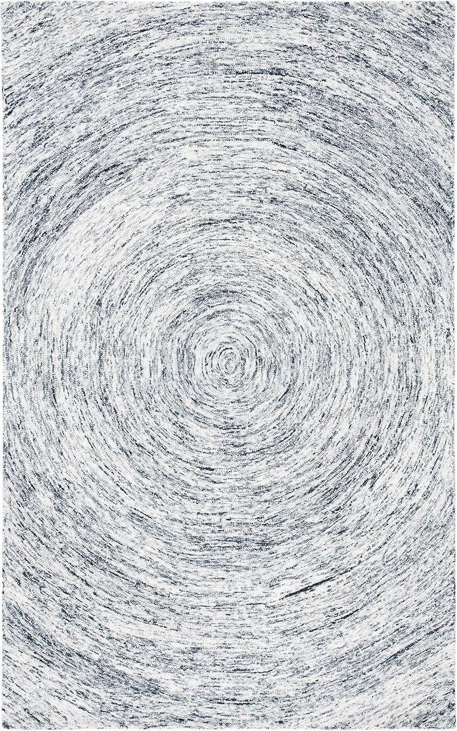 Gray Hand-Tufted Wool 9' x 12' Rectangular Rug