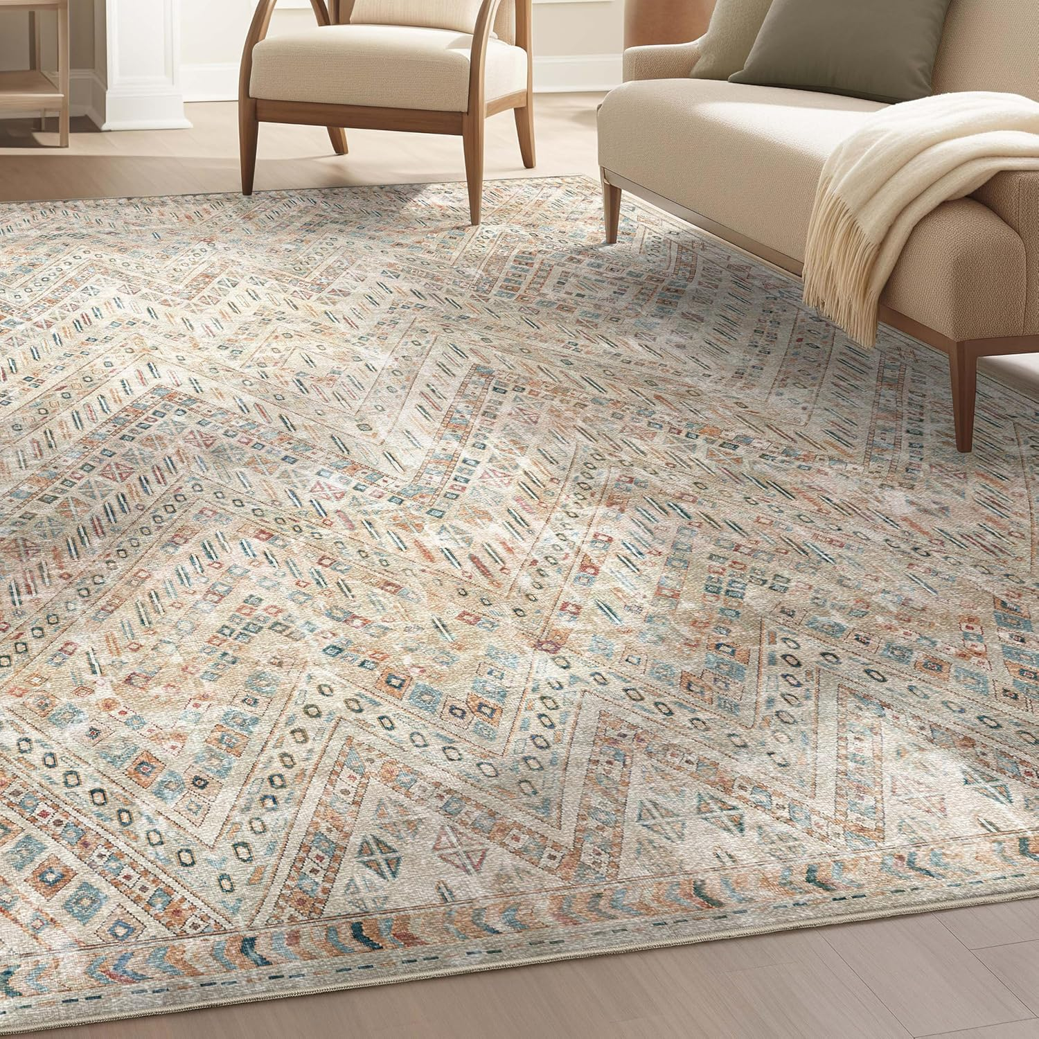 Well Woven Asha Anya Vintage Tribal Ivory 2'7" x 9'6" Runner Rug