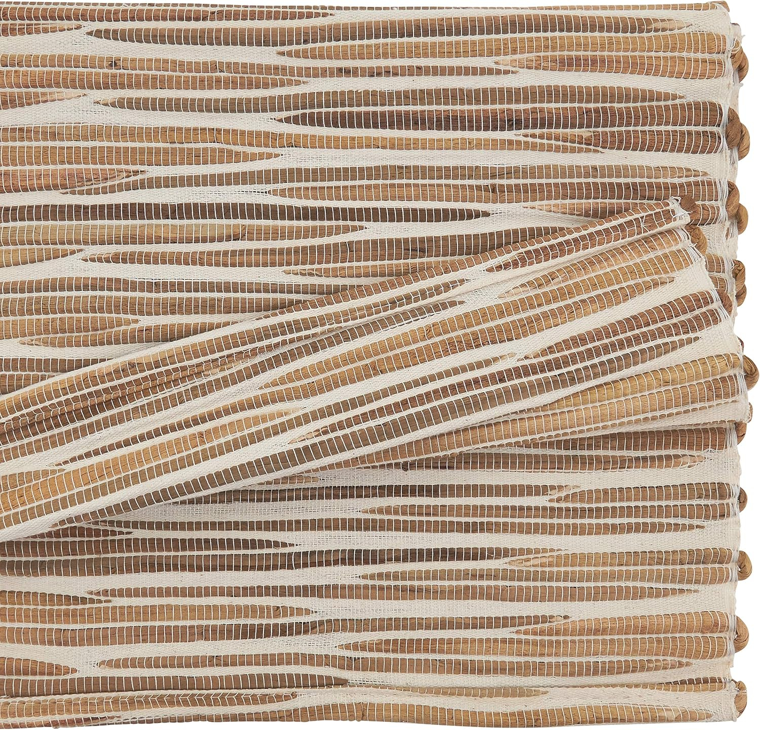 Natural Water Hyacinth and Wooden Bead Table Runner