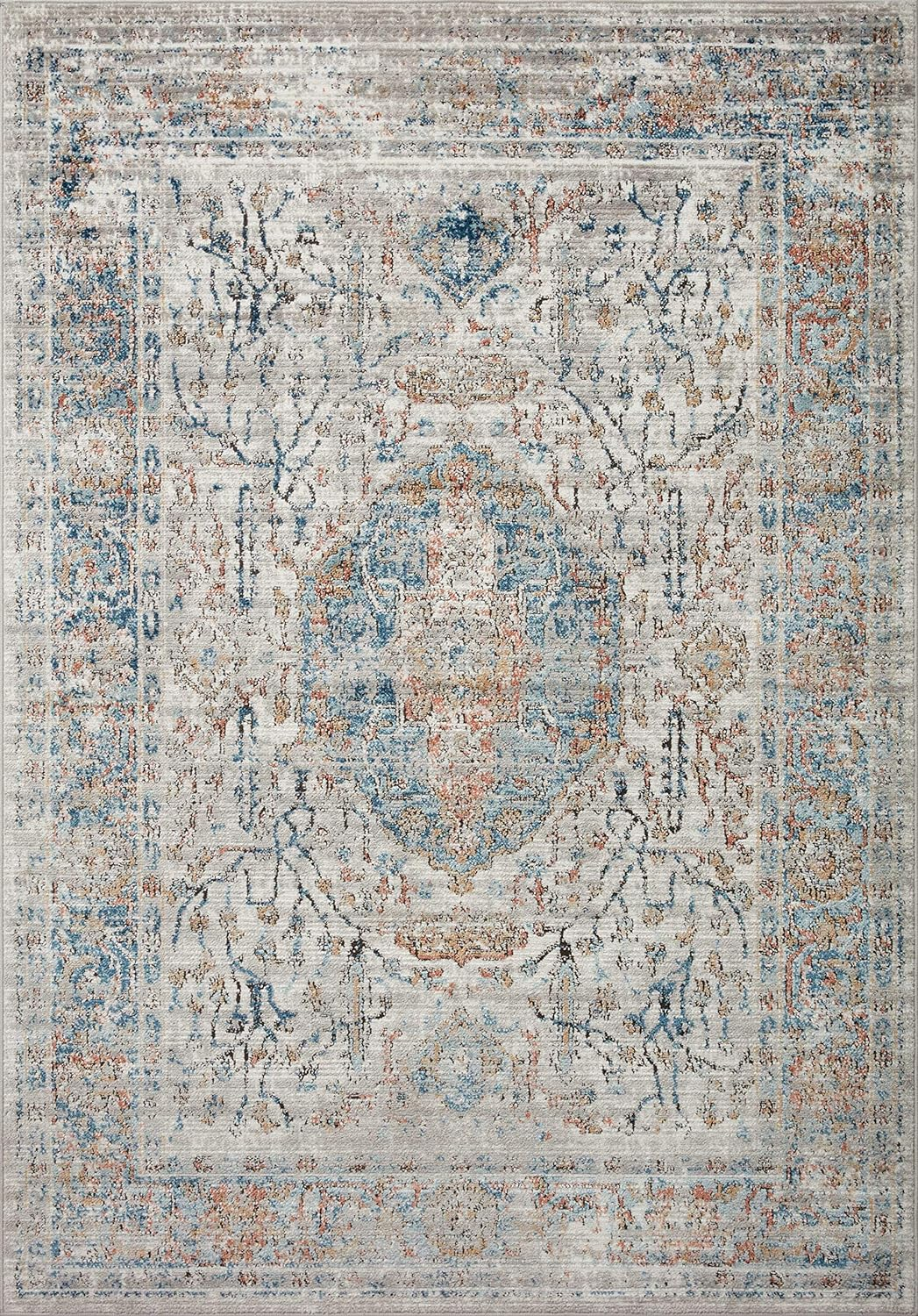 Loloi II Bianca Collection BIA-02 Stone / Multi, Traditional Area Rug 3'-4" x 5'-7"