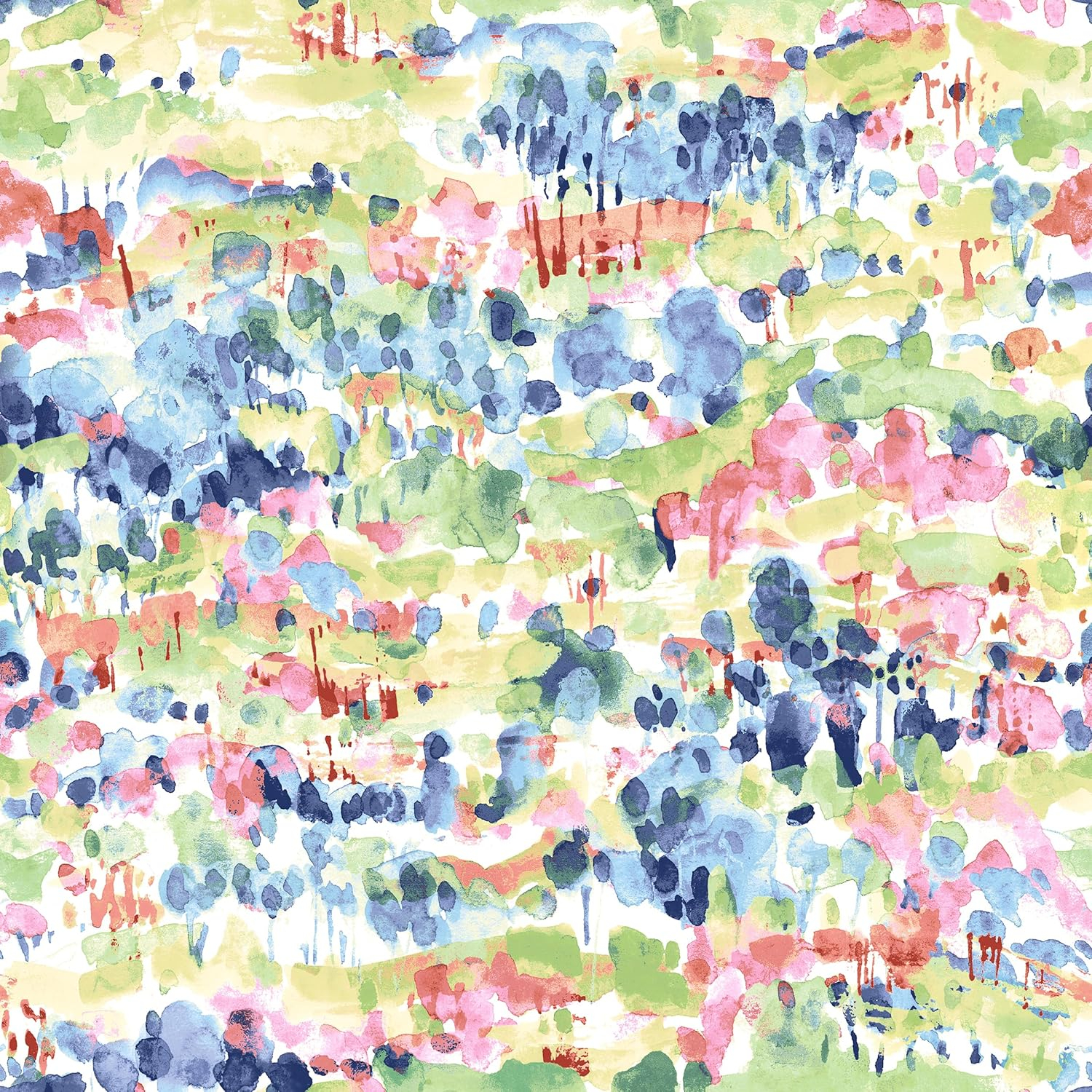Surface Style - Peel and Stick Wallpaper, Abstract Wallpaper for Bedroom, Powder Room, Kitchen, Vinyl, 30.75 Sq Ft Coverage (Water Coloring Collection, Spring)