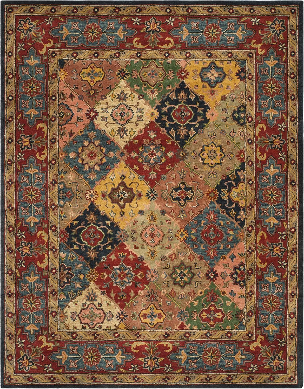 SAFAVIEH Heritage Trudi Traditional Wool Area Rug, Red/Multi, 9'6" x 13'6"