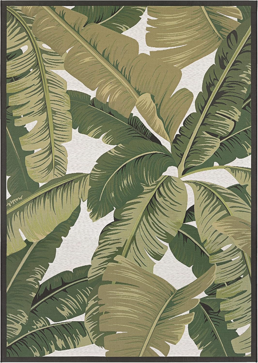 Couristan Dolce 2 x 3 (ft) Loomed Polypropylene Hunter Green-Ivory Rectangular Indoor/Outdoor Floral/Botanical Area rug