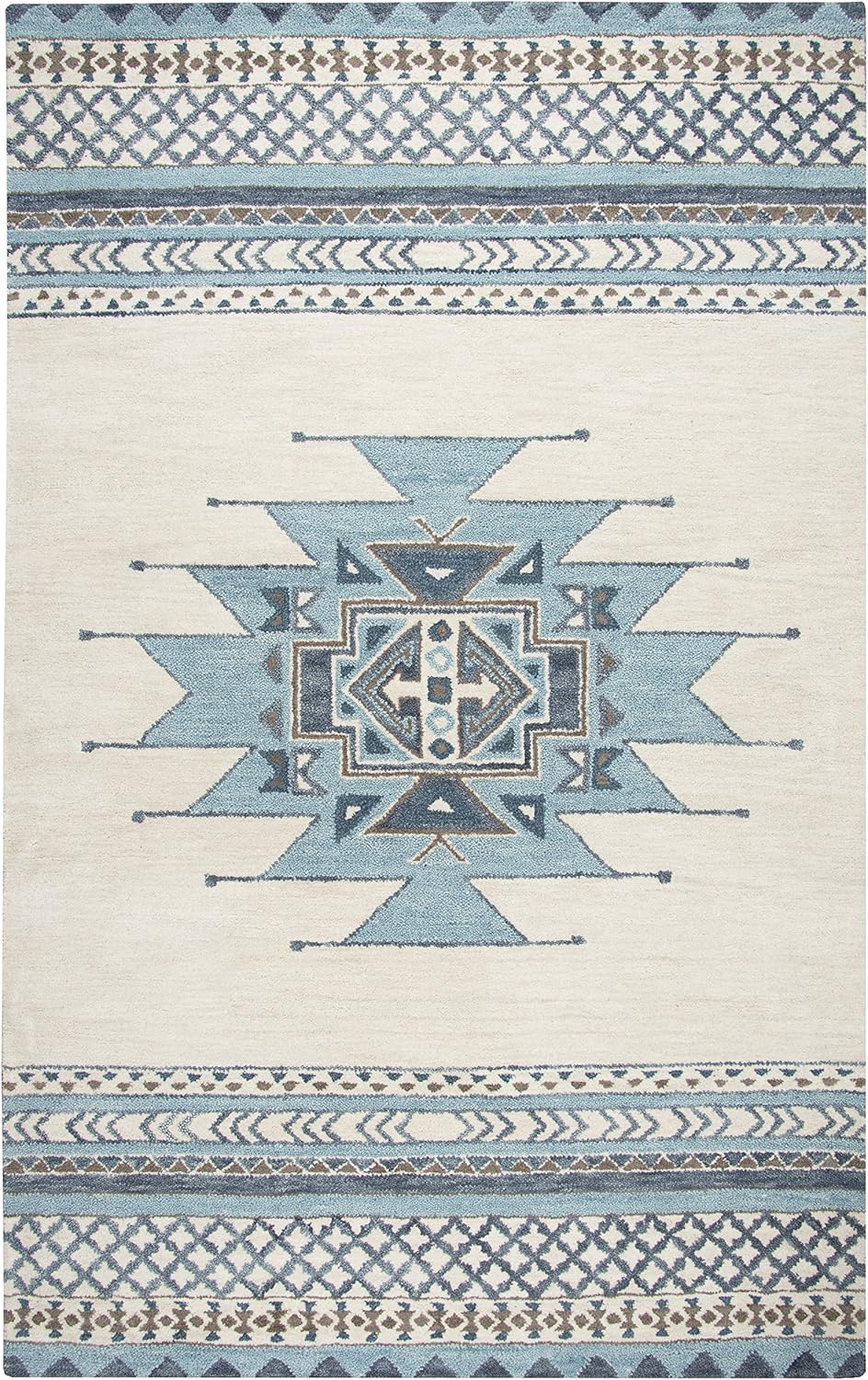 Rizzy Rugs Southwest Area Rug SU567A Blue Angled Lines 5' x 8' Rectangle