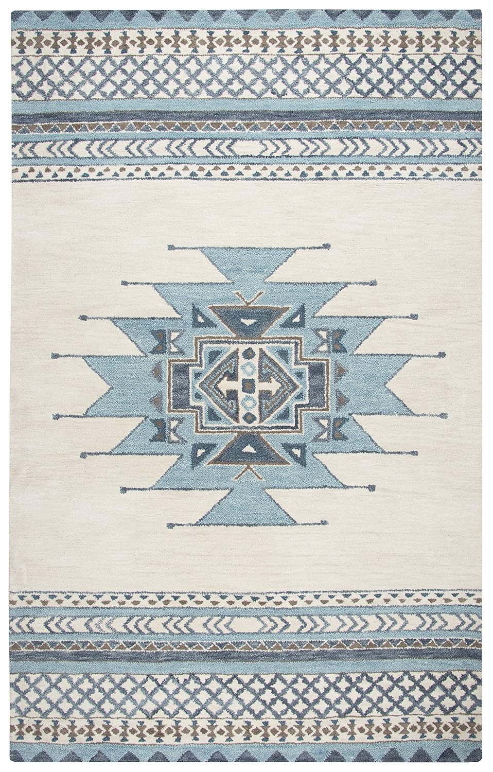 Rizzy Rugs Southwest Area Rug SU567A Blue Angled Lines 5' x 8' Rectangle