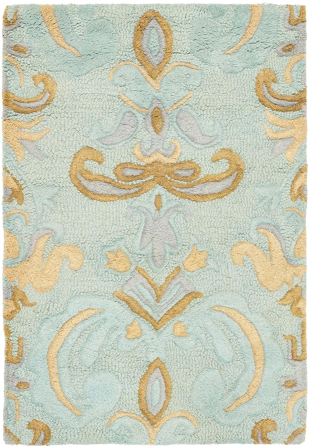 SAFAVIEH Soho Savannah Wool Area Rug, Light Blue/Multi, 2'3" x 4'