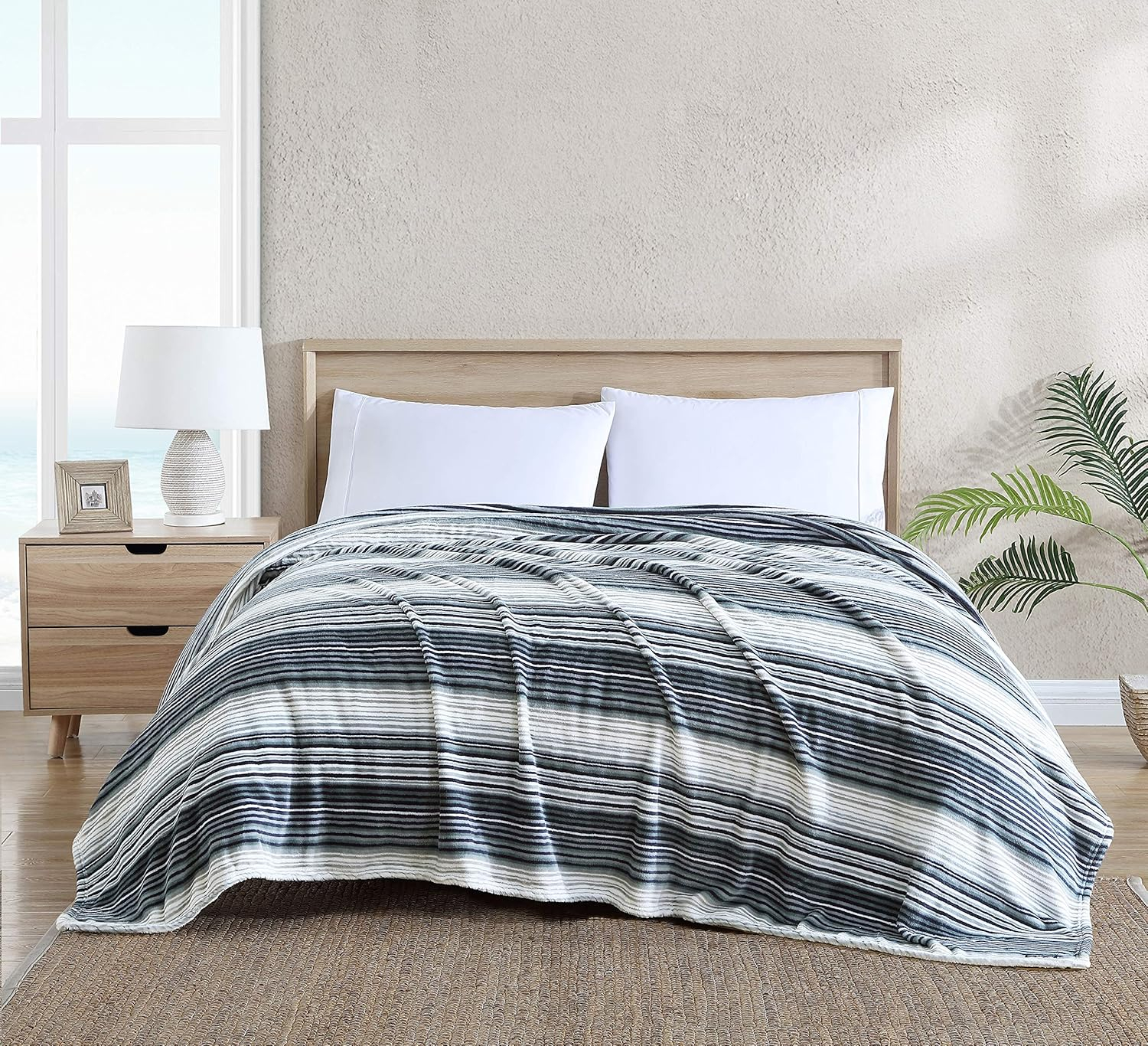 Tommy Bahama Ultra Soft Plush Printed Reversible Blanket