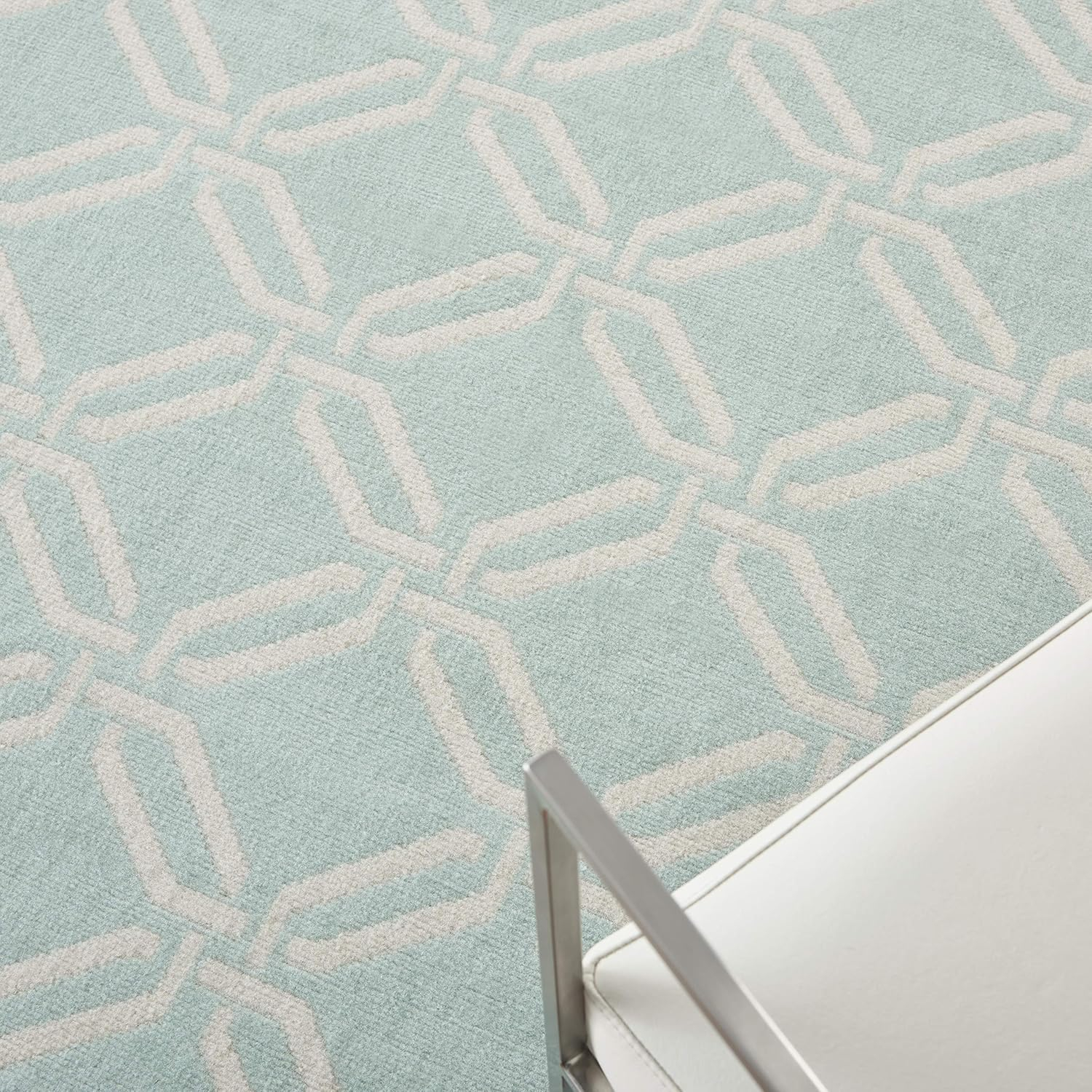 Nourison Jubilant Modern Trellis Green 6' x 9' Area Rug, (6' x 9')