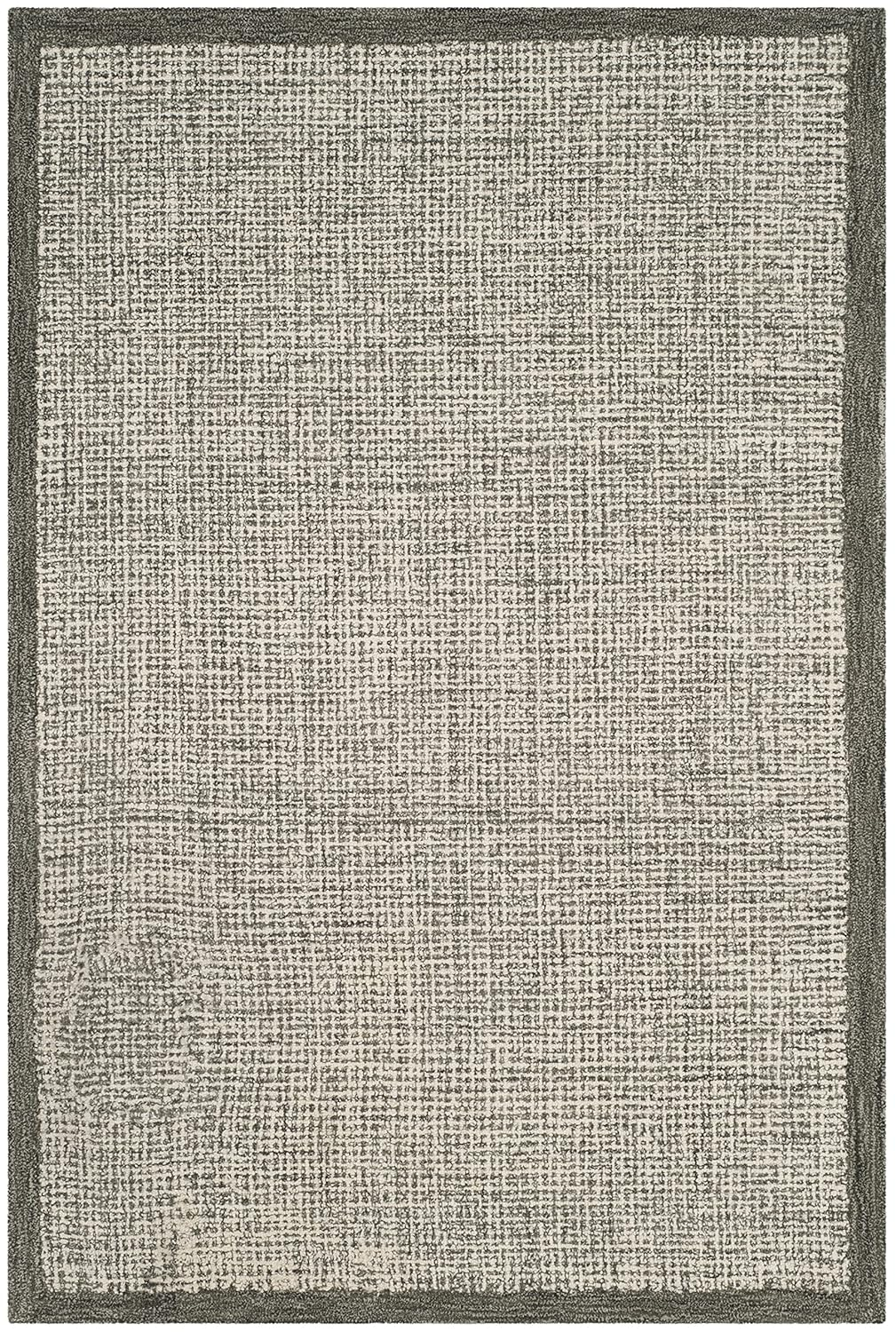 SAFAVIEH Abstract Clive Bordered Wool Area Rug, Sage/Ivory, 4' x 6'