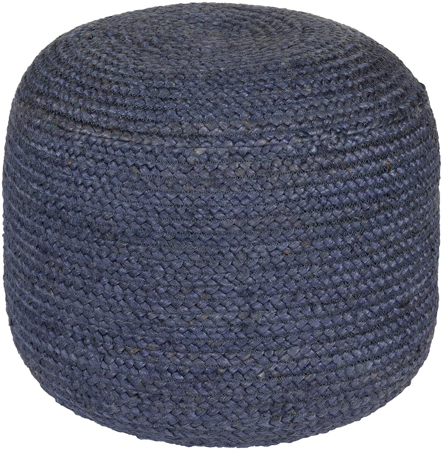 Livabliss Ruiri Pouf, 16"H x 20"W x 20"D, Dark Blue