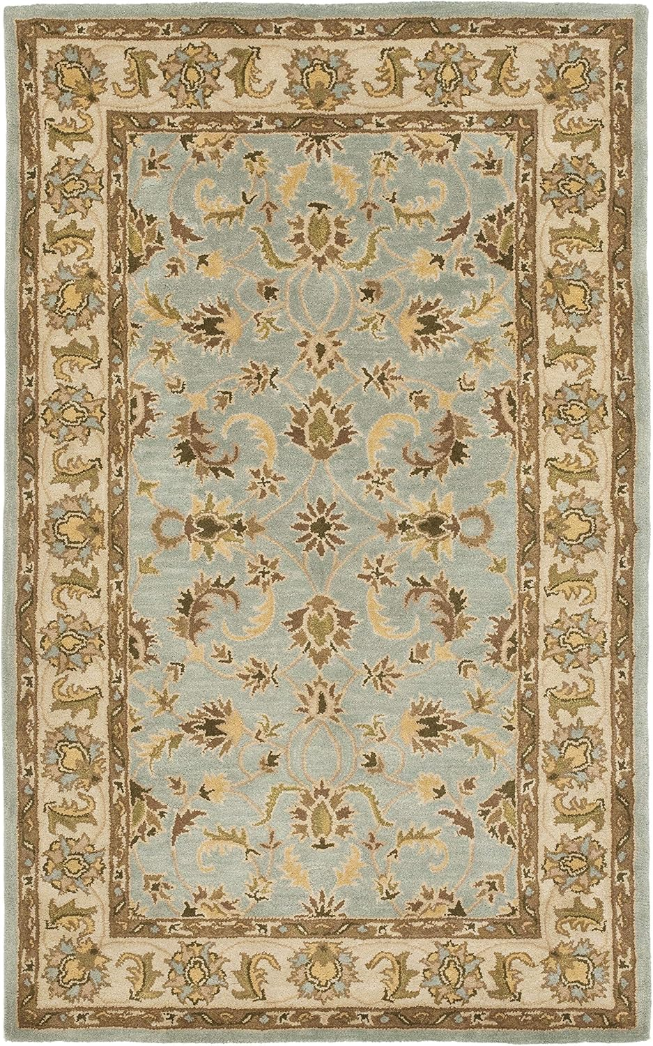 SAFAVIEH Heritage Bruce Traditional Wool Area Rug, Light Blue/Beige, 11' x 15'