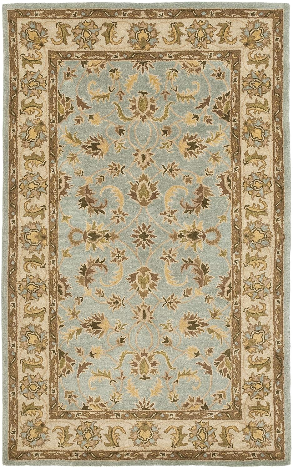 SAFAVIEH Heritage Bruce Traditional Wool Area Rug, Light Blue/Beige, 11' x 15'