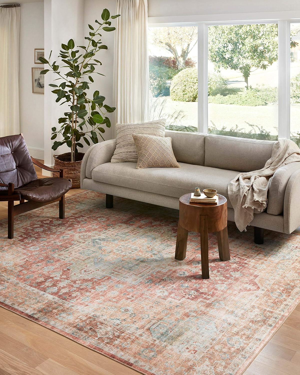 Loloi II Heidi Collection HEI-01 Terracotta / Aqua, Oriental Area Rug 5'-0" x 7'-6"