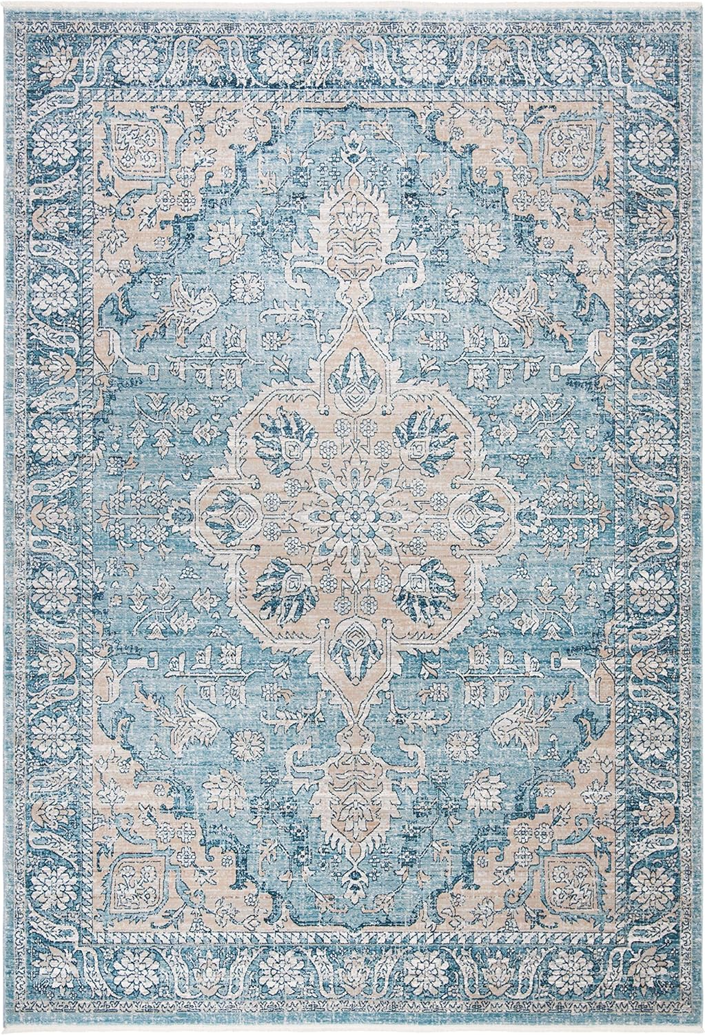 SAFAVIEH Victoria Jackalyn Floral Bordered Area Rug, Blue/Grey, 12' x 16'