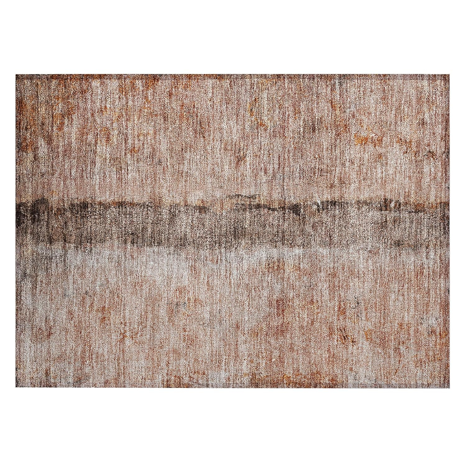 Paprika and Beige Synthetic Flat Woven Reversible Rug