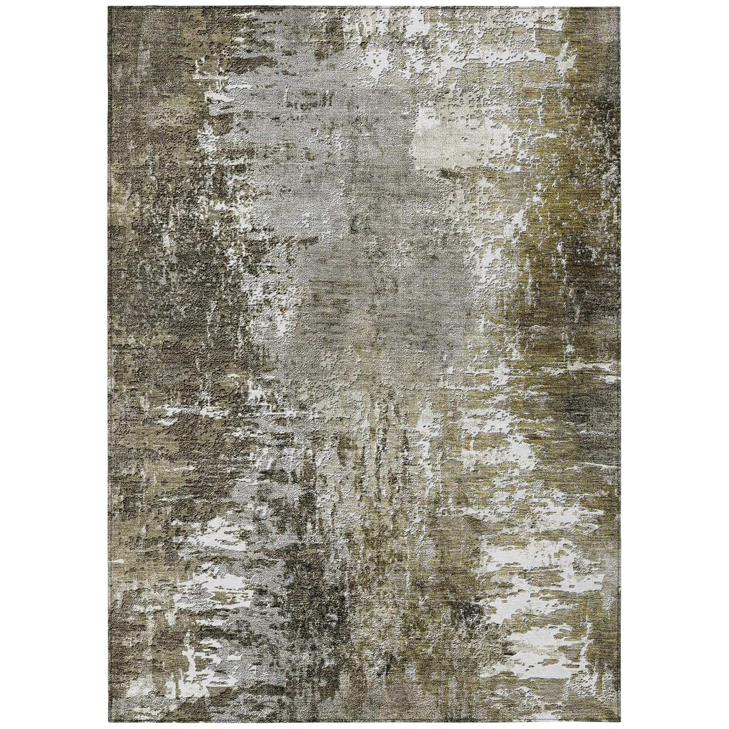 Taupe Synthetic Flat Woven Washable 5' x 7' Area Rug