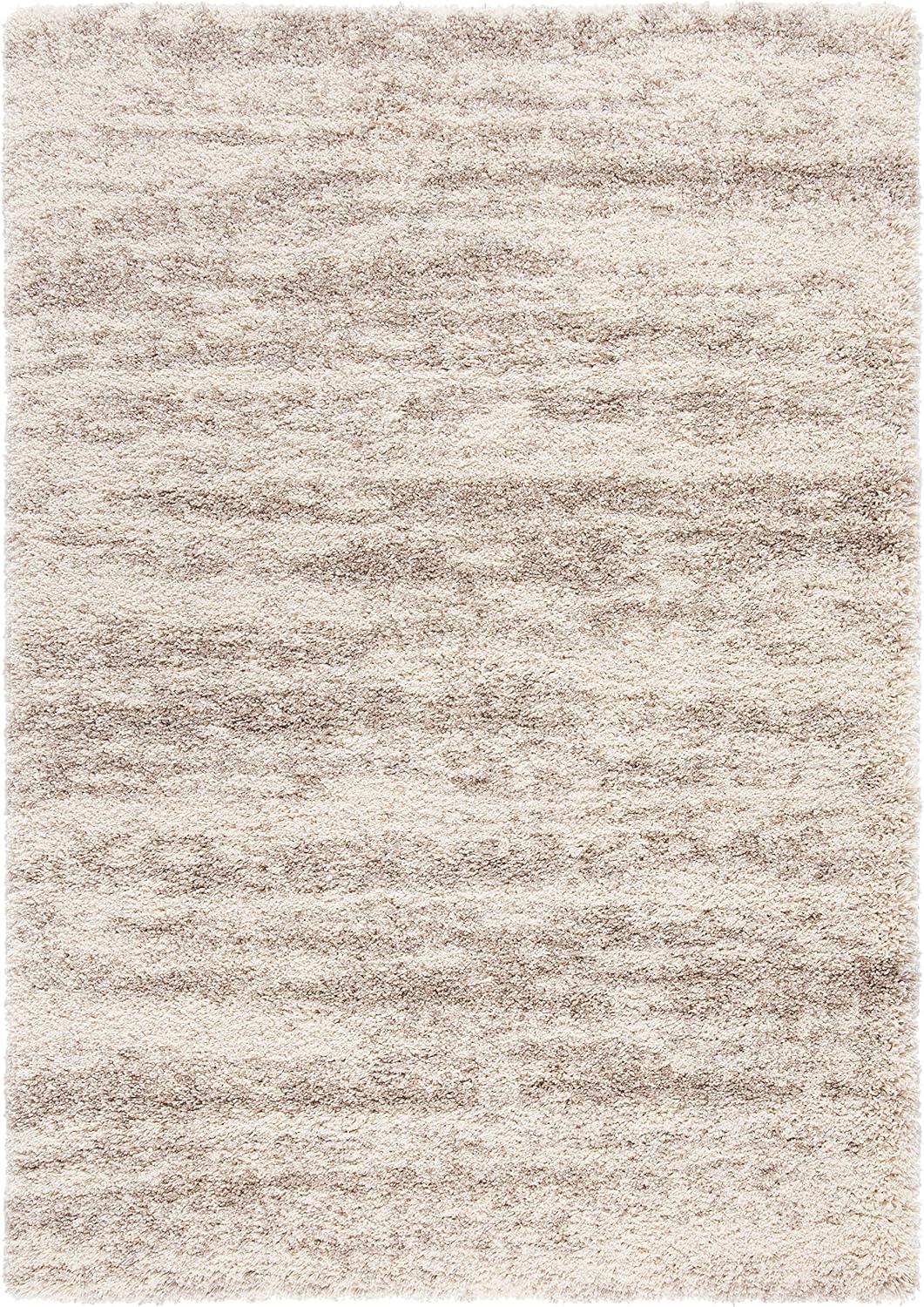 Ivory and Beige 9' x 12' Synthetic Shag Area Rug