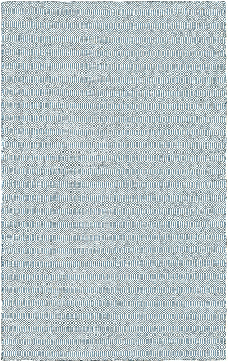 Hand-Woven Denim Blue Rectangular Outdoor Rug, 3' x 5', PET Polyester