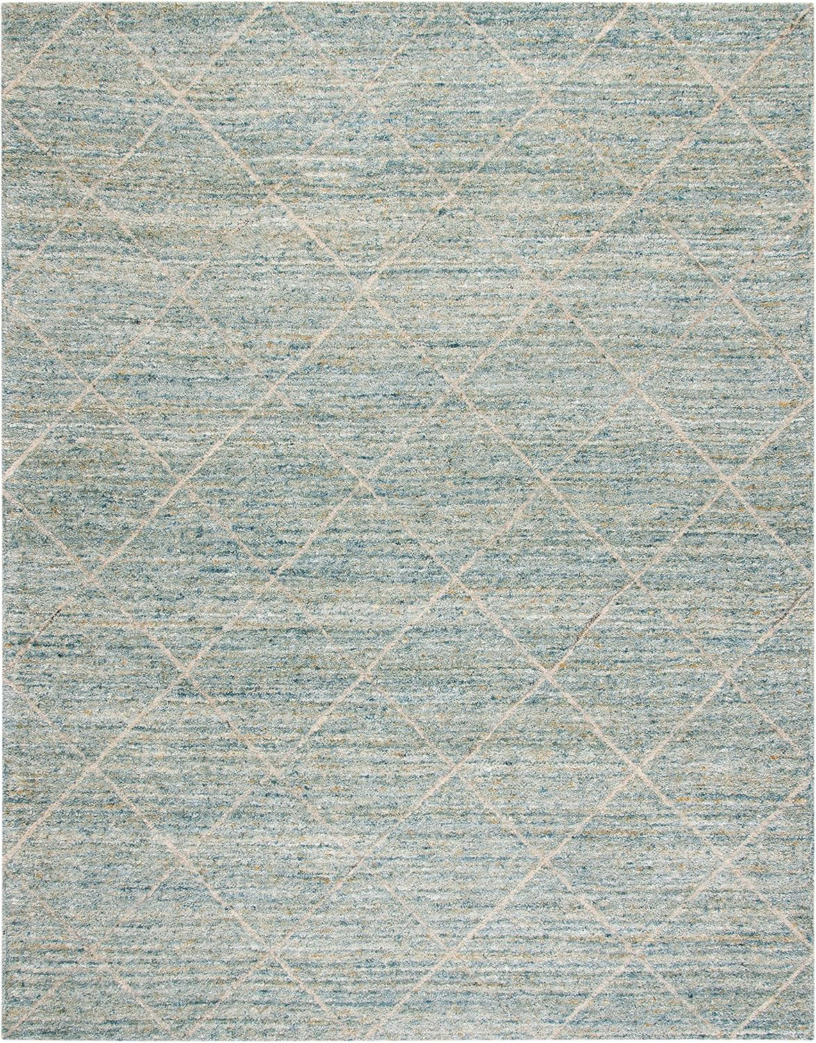SAFAVIEH Himalaya Zoe Geometric Wool Area Rug, Blue, 9' x 12'