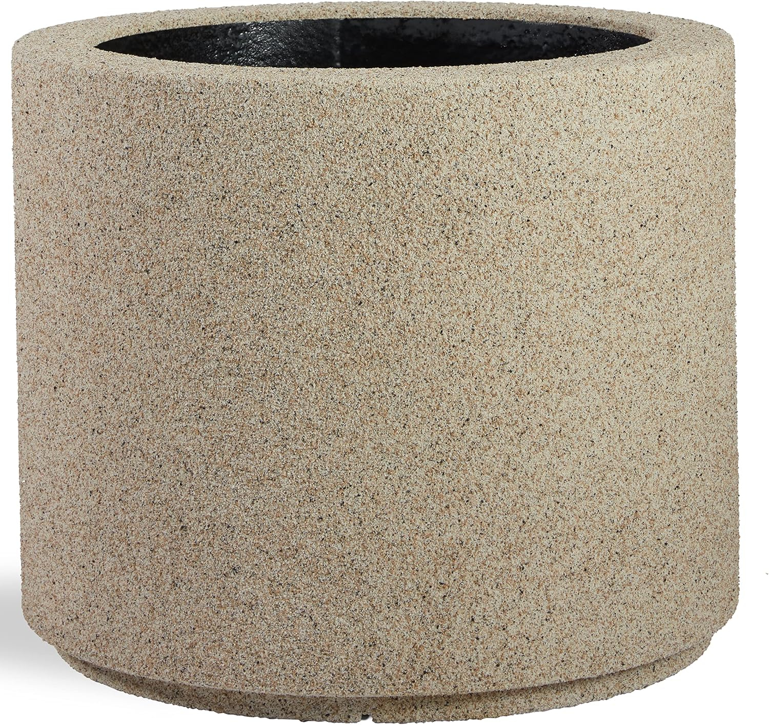 PolyStone Planters Round 19-in H x Brown Mixed/Composite Outdoor Planter