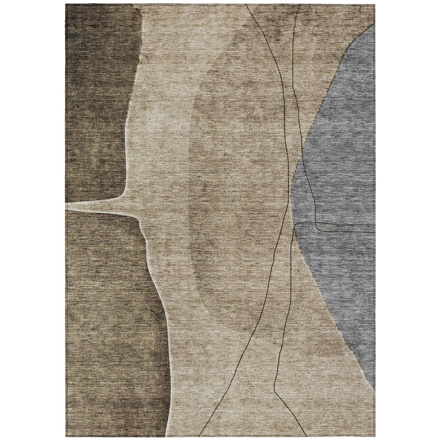 Addison Rugs Chantille ACN696 Brown 5' x 7'6" Indoor Outdoor Area Rug, Easy Clean, Machine Washable, Non Shedding, Bedroom, Entry, Living Room, Dining Room, Kitchen, Patio Rug