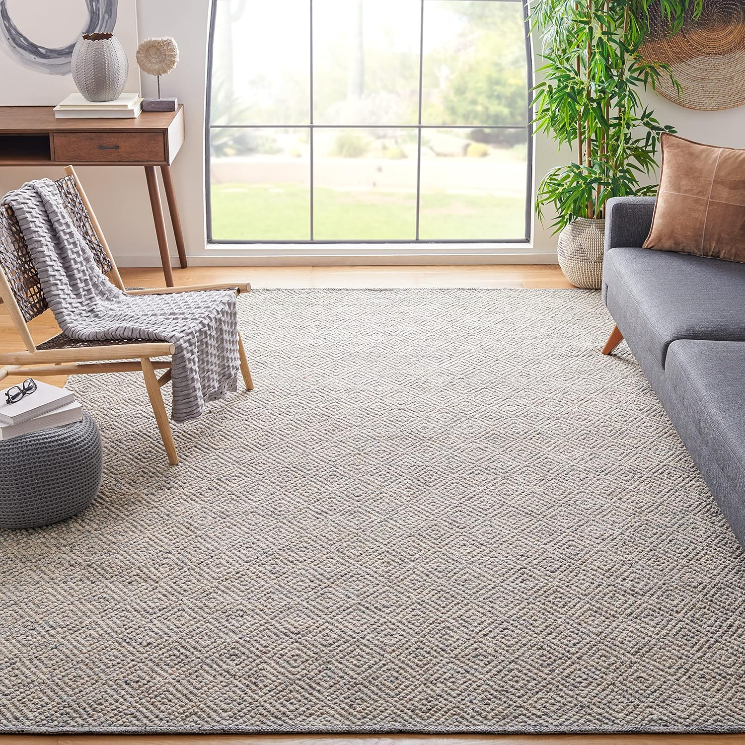 SAFAVIEH Natura Eanna Geometric Area Rug, Camel/Grey, 12' x 15'