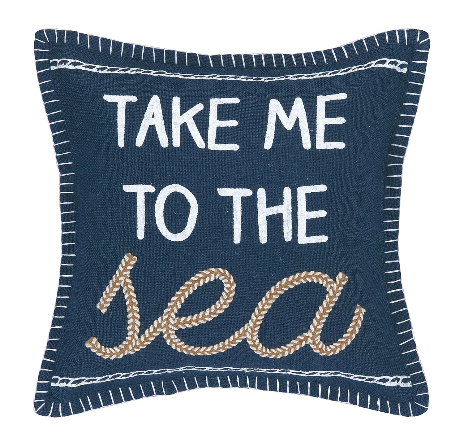 Peking Handicraft Nautical Embroidery Throw Pillow