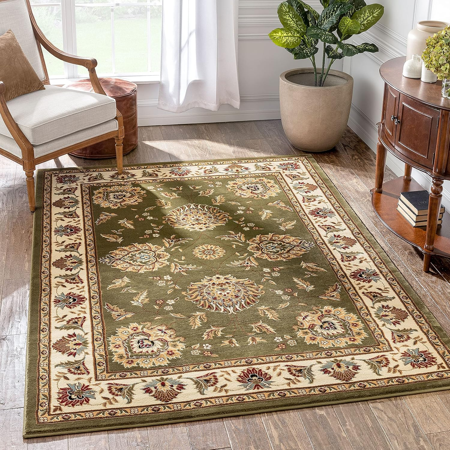 Well Woven Timeless Abbasi Oriental Persian Green 5'3" x 7'3" Area Rug