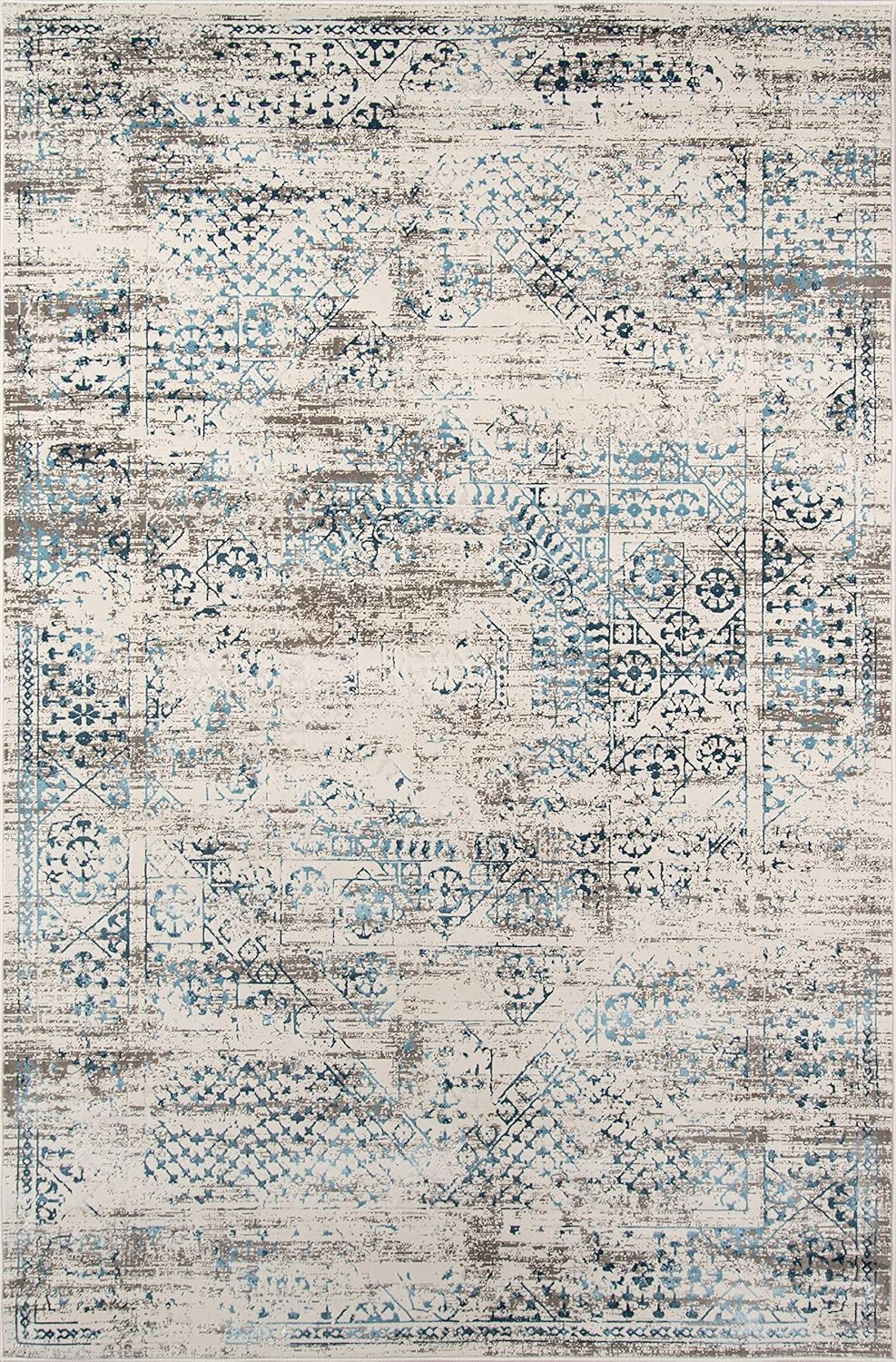 Juliet Transitional Blue Rectangular Rug with Silk-Like Accents, 2'x3'