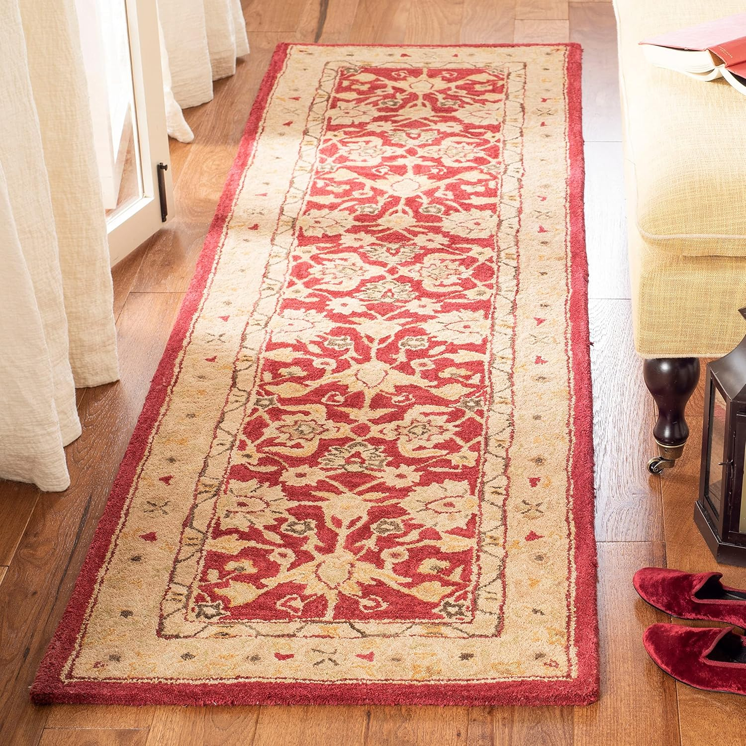 SAFAVIEH Anatolia Tracy Traditional Wool Area Rug, Red/Ivory, 9'6" x 13'6"