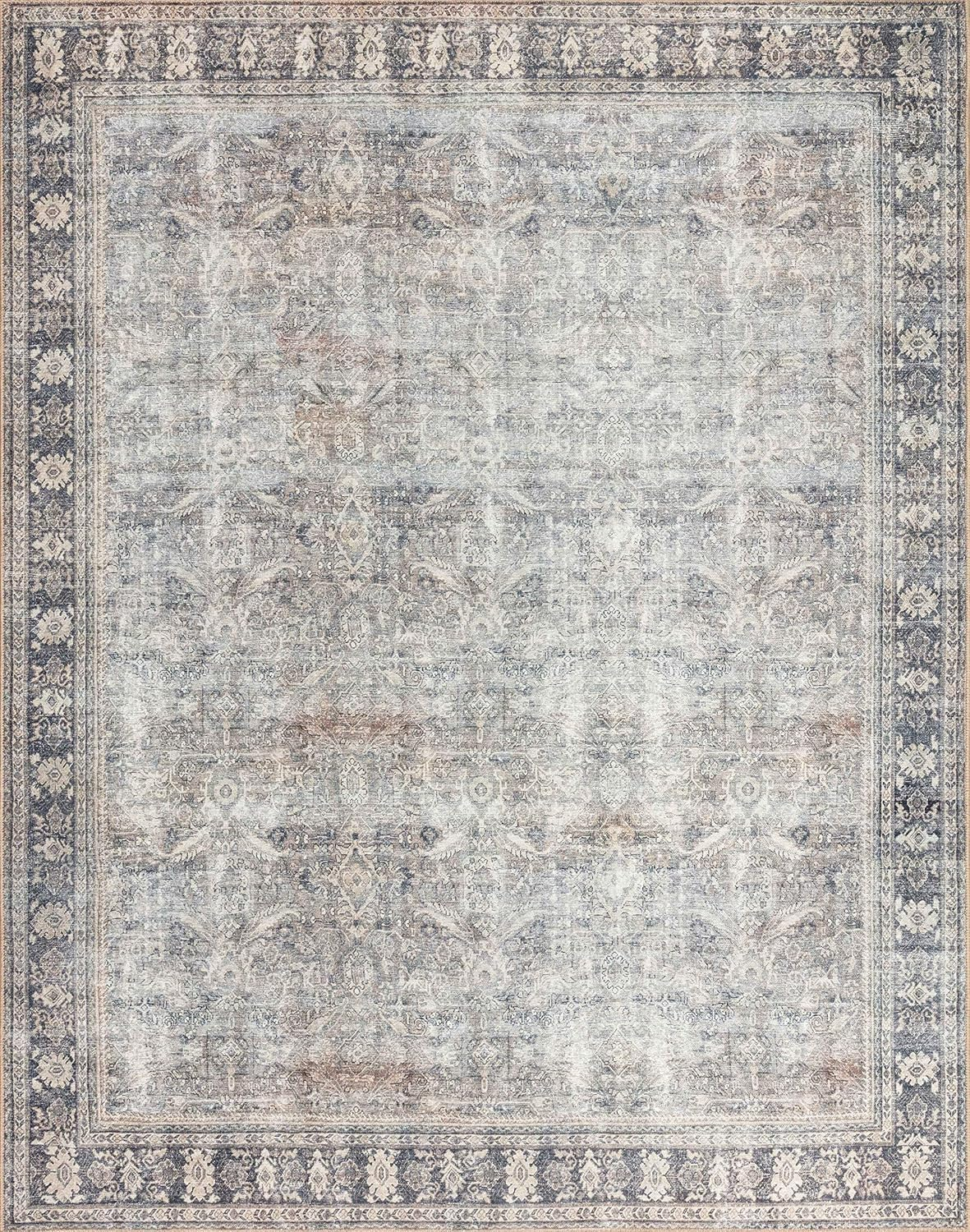 Loloi II Wynter WYN-07 Grey / Charcoal Oriental Area Rug 3'-6" x 5'-6"
