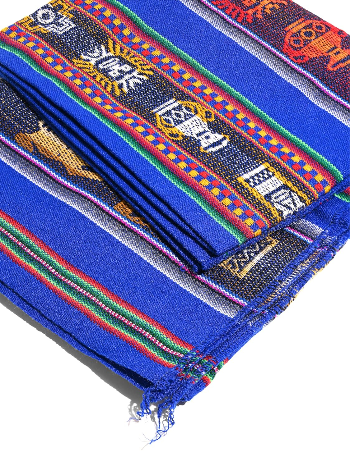 Shamans Market Peruvian Woven Throw Blue