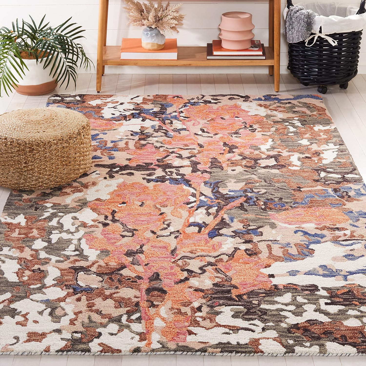 SAFAVIEH Blossom Yazmin Abstract Area Rug, Pink/Ivory, 5' x 8'