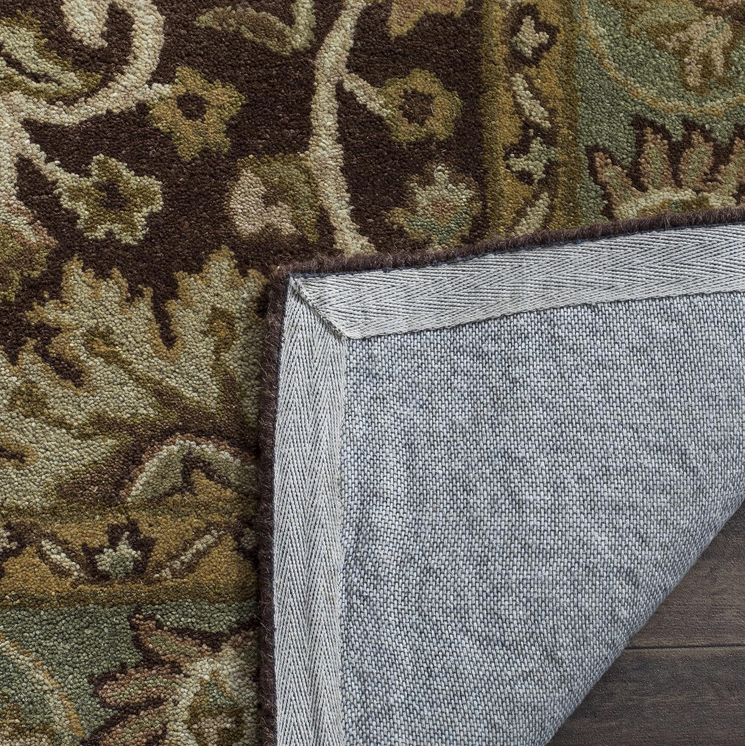 SAFAVIEH Antiquity Collection Area Rug - 5' x 8', Chocolate & Blue, Handmade Traditional Oriental Wool, Ideal for High Traffic Areas in Living Room, Bedroom (AT249D)