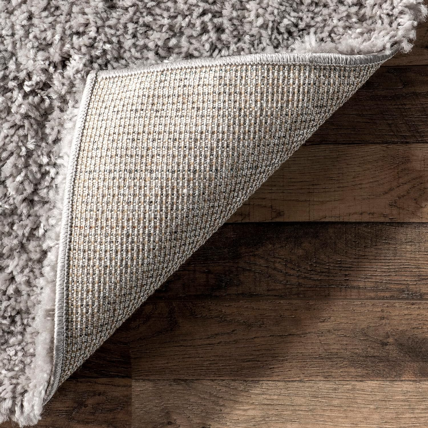 Luxurious Silver Shag 20' Runner Rug with Easy Care Synthetic Pile